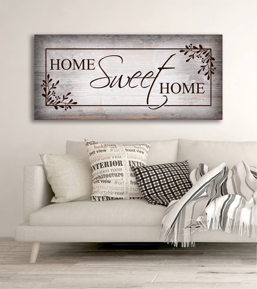 Home Wall Art: Home Sweet Home V5 (Wood Frame Ready To Hang ...