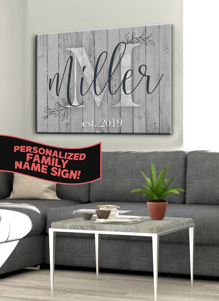 Customize Your Very Own Family Sign V2  (Wood Frame Ready To Hang)