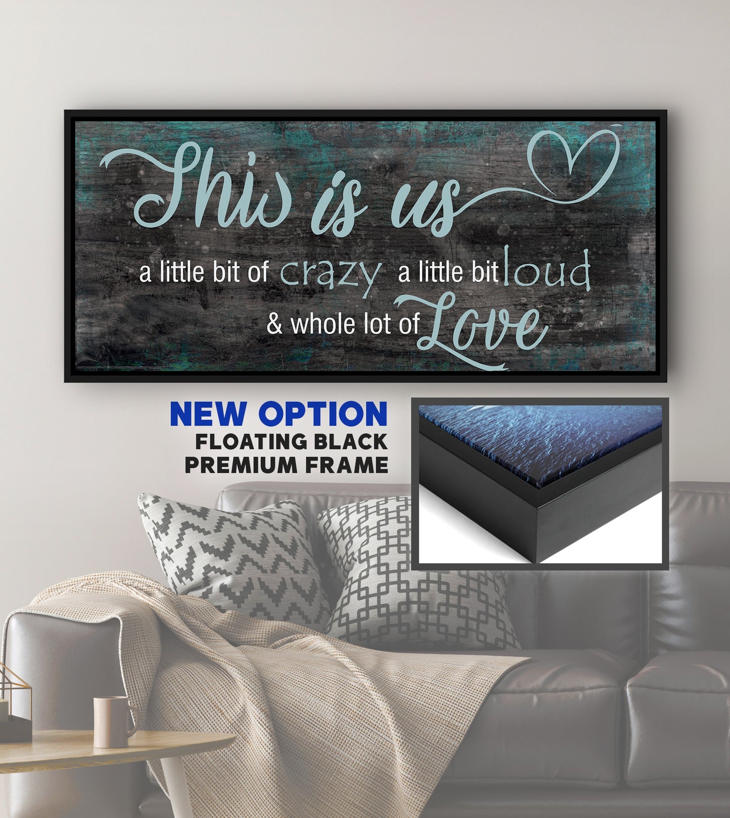 Family Wall Art: This Is Us A Little Crazy V2 (Wood Frame Ready To Hang)