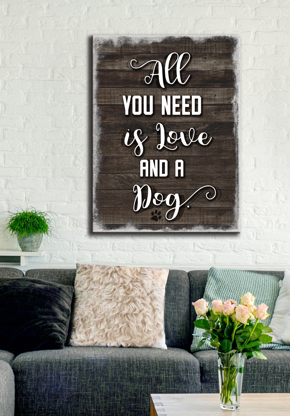 All you need is love and a dog wall art shop