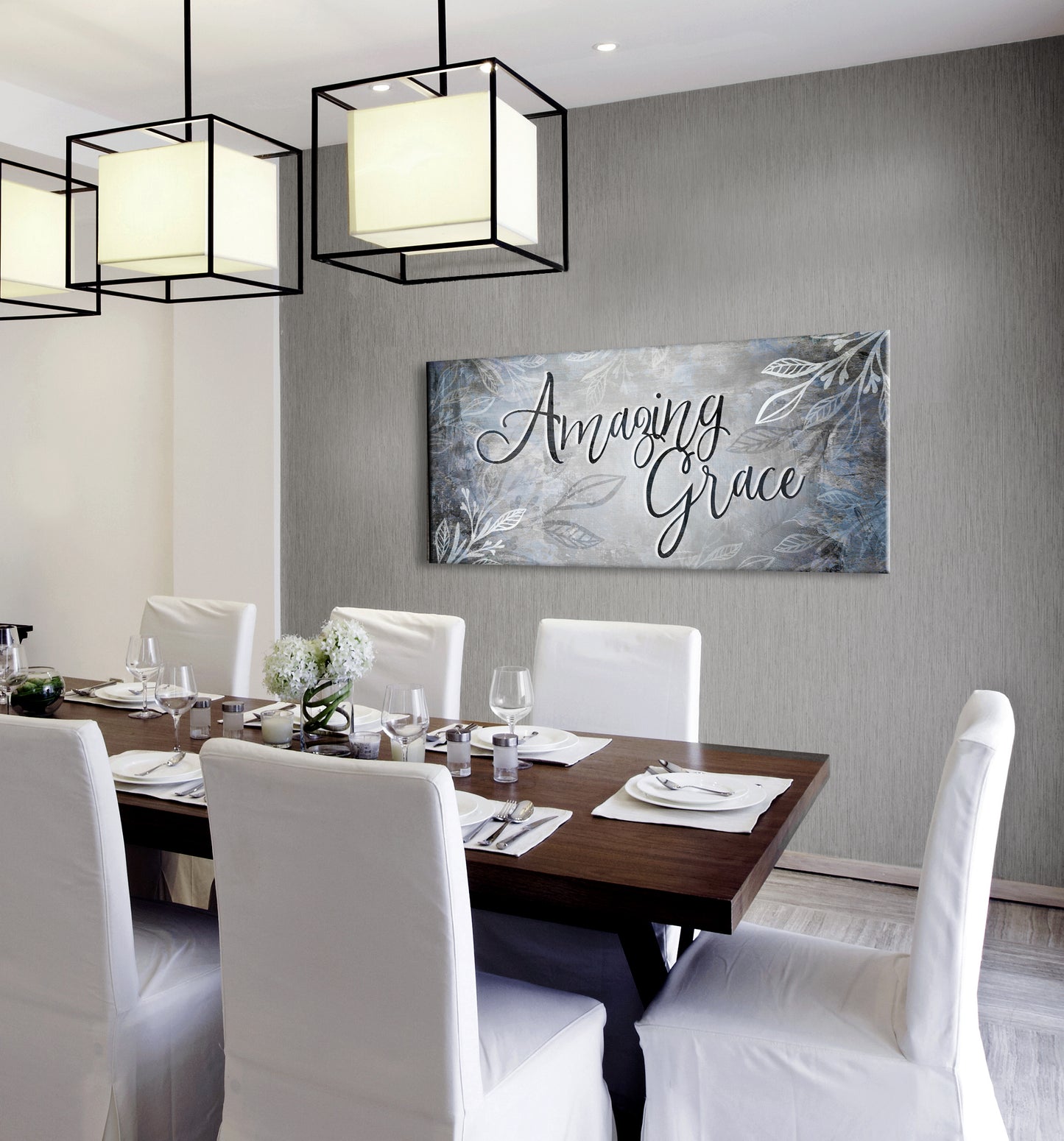 Christian Wall Art: Amazing Grace V3 (Wood Frame Ready To Hang)