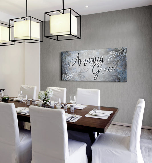 Christian Wall Art: Amazing Grace V3 (Wood Frame Ready To Hang)