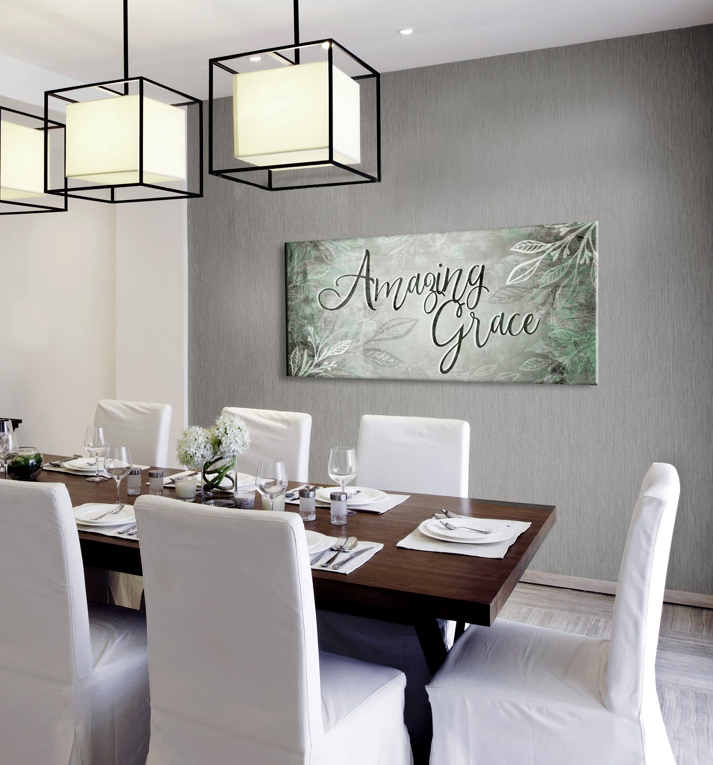 Christian Wall Art: Amazing Grace V3 (Wood Frame Ready To Hang)