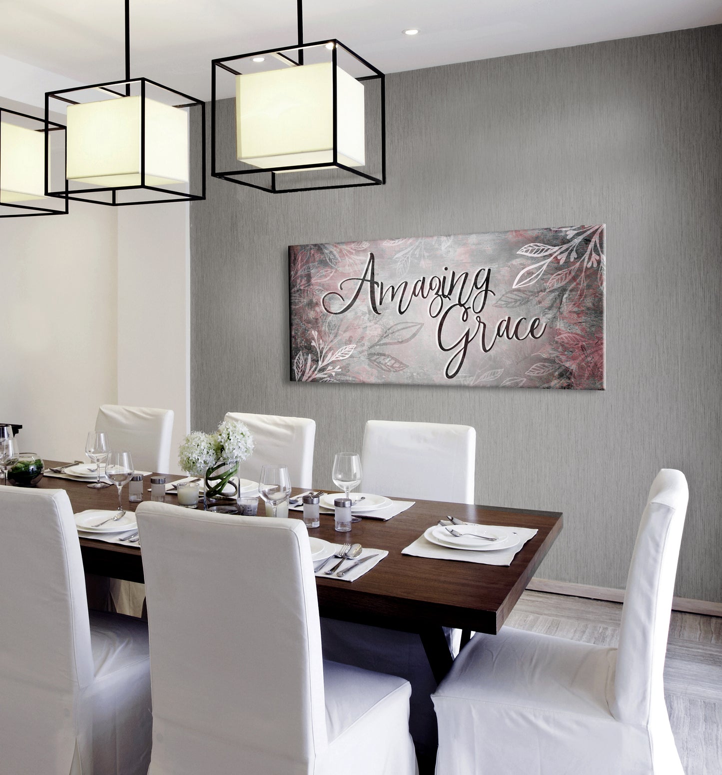 Christian Wall Art: Amazing Grace V3 (Wood Frame Ready To Hang)