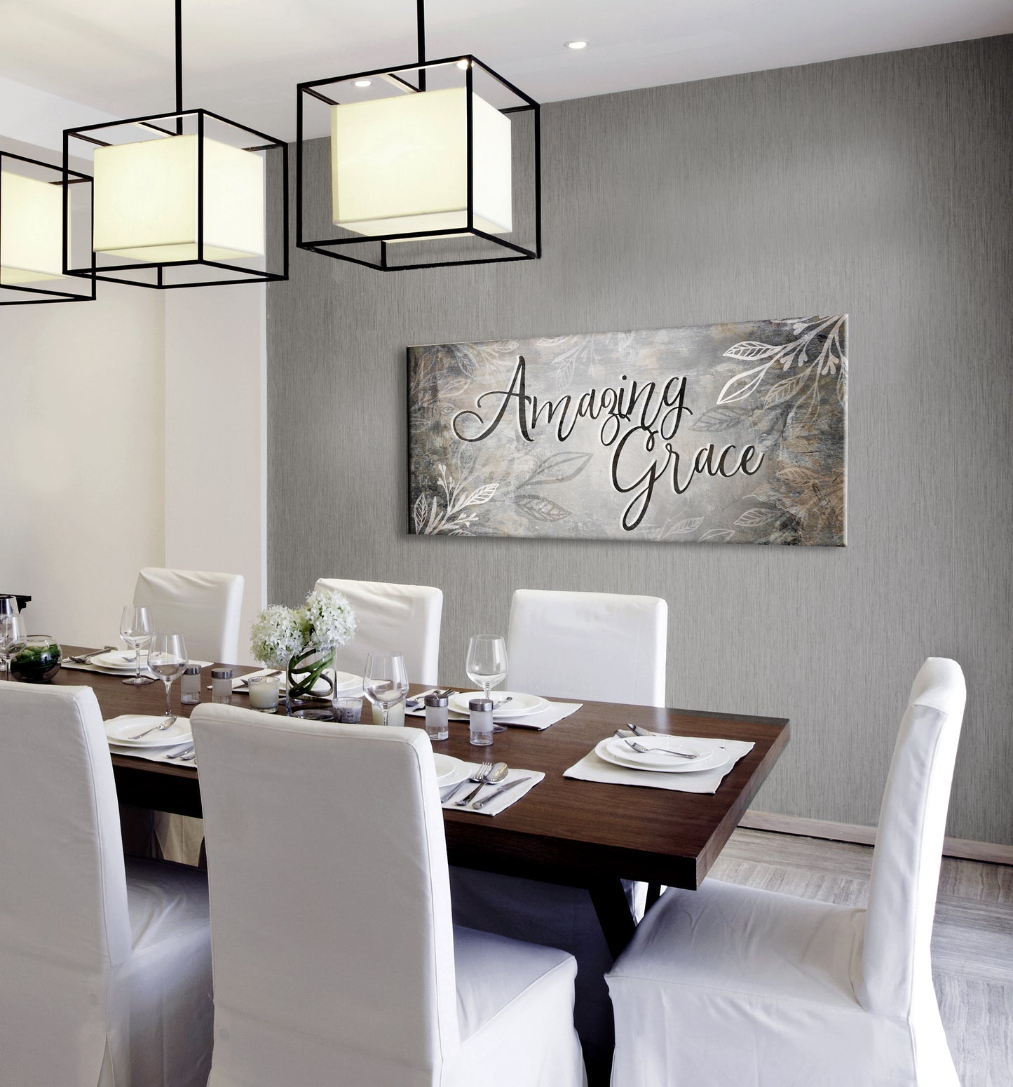 Christian Wall Art: Amazing Grace V3 (Wood Frame Ready To Hang)