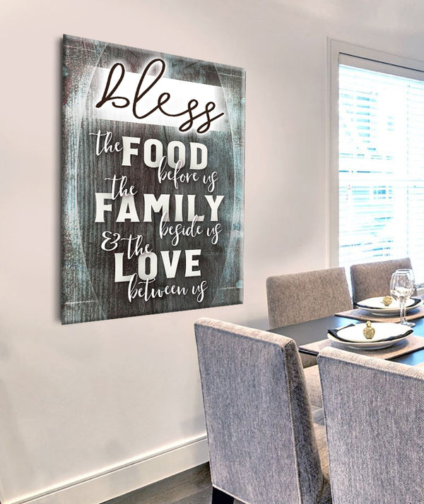 Christian Wall Art: Bless the Food v19 (Wood Frame Ready To Hang ...