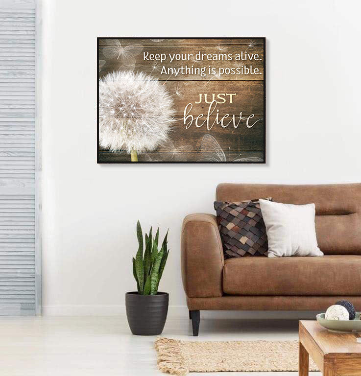 Inspire Wall Art:  Keep Your Dreams Alive (Wood Frame Ready To Hang)