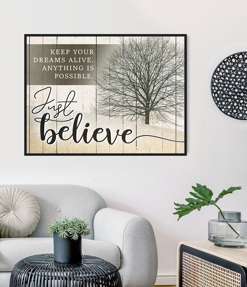 Inspire Wall Art:  Keep Your Dreams Alive V2 (Wood Frame Ready To Hang)