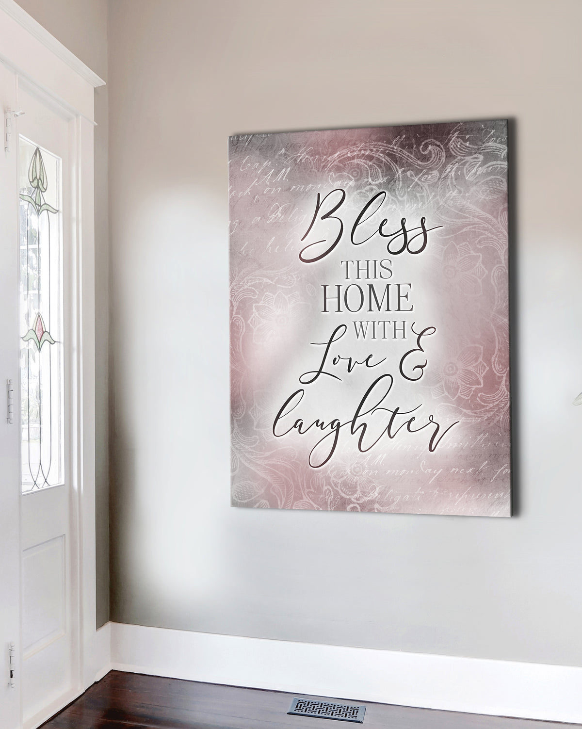 Christian Wall Art: Bless This Home With Love V9 (Wood Frame Ready