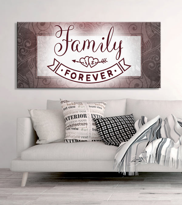 Family Wall Art Family Is Forever (Wood Frame Ready To Hang) Sense