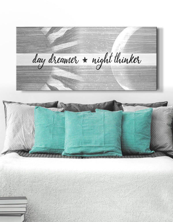 Bedroom Wall Art Day Dreamer Night Thinker (Wood Frame Ready To Hang
