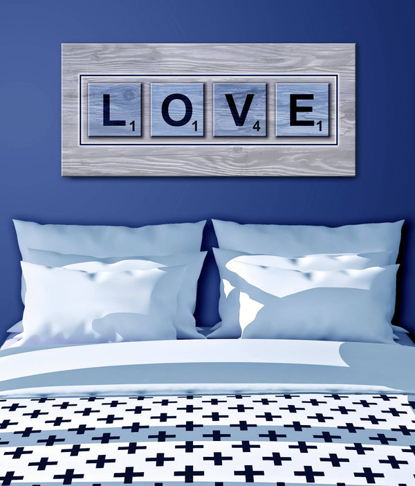 Bedroom Wall Art Love Game (Wood Frame Ready To Hang) Sense for Decor