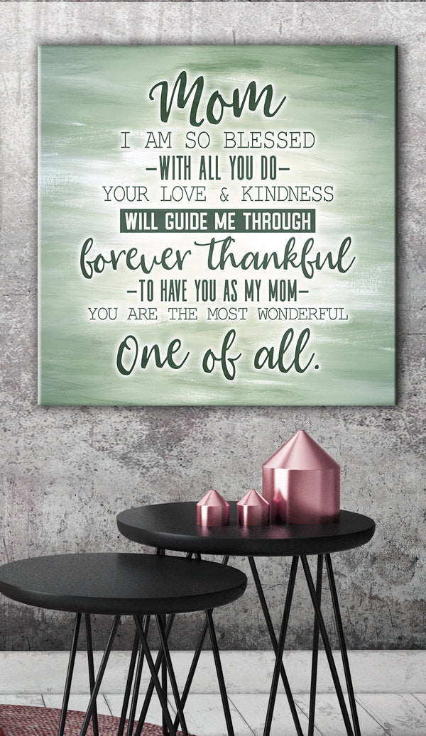 Mom Wall Art Mom I Am So Blessed (Wood Frame Ready To Hang) Sense for Decor