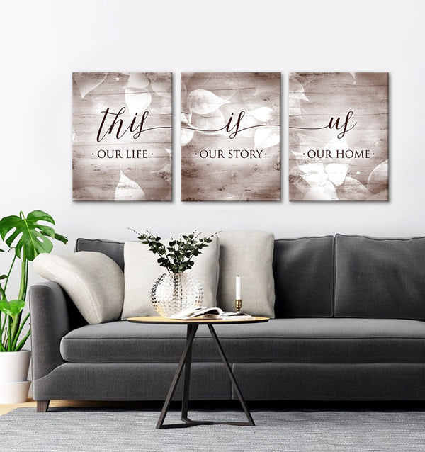 Couples Wall Art This is us Set of 3 (Wood Frame Ready To Hang