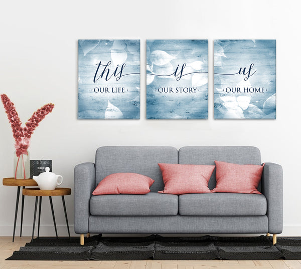 Couples Wall Art This is us Set of 3 (Wood Frame Ready To Hang