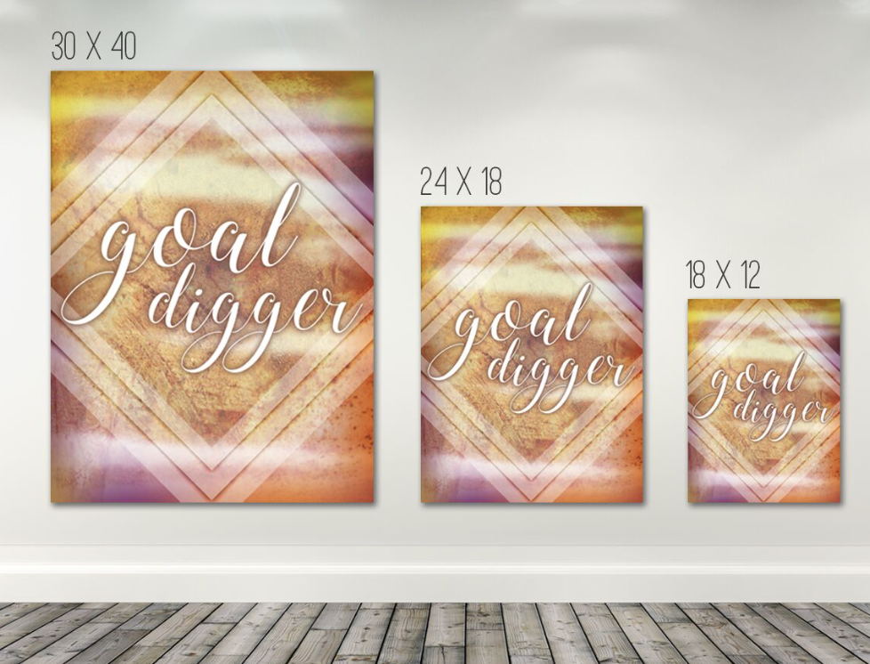 Home Wall Art Goal Digger Wall Art Canvas (Wood Frame Ready To Hang