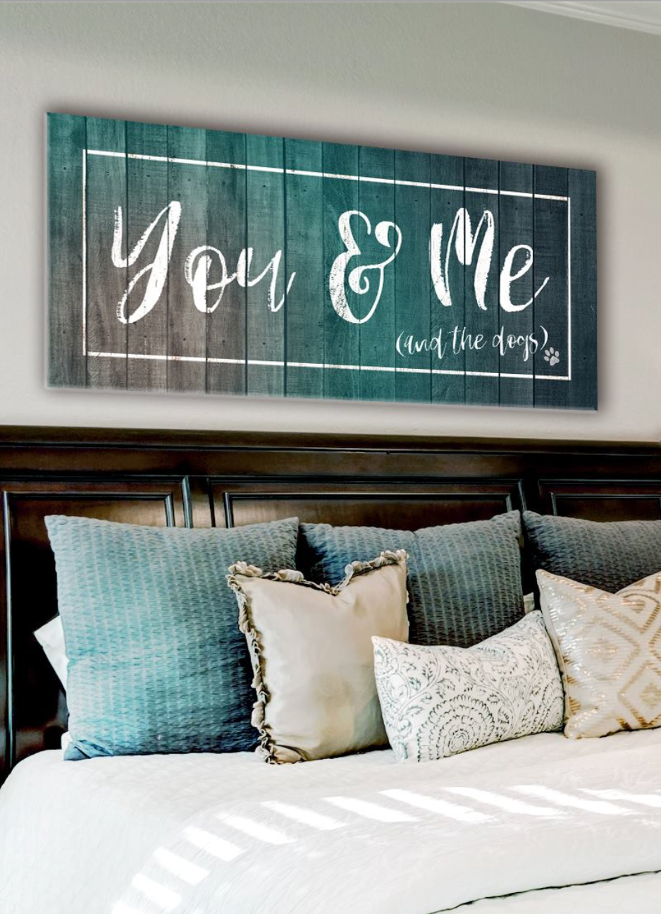 Pet Wall Art: You Me & The Dogs (Wood Frame Ready To Hang)