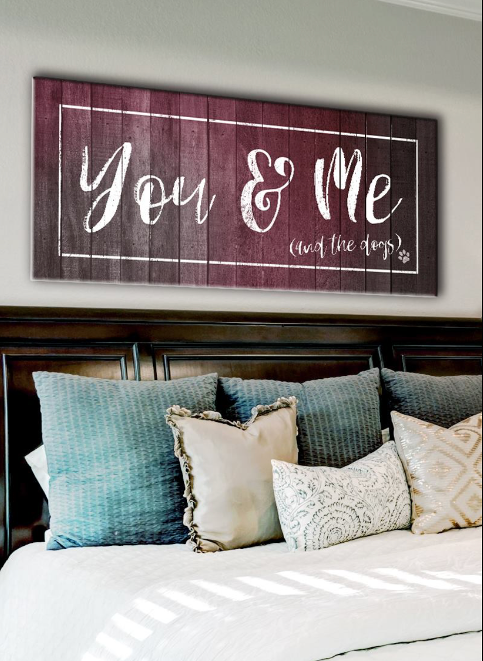 Pet Wall Art: You Me & The Dogs (Wood Frame Ready To Hang)