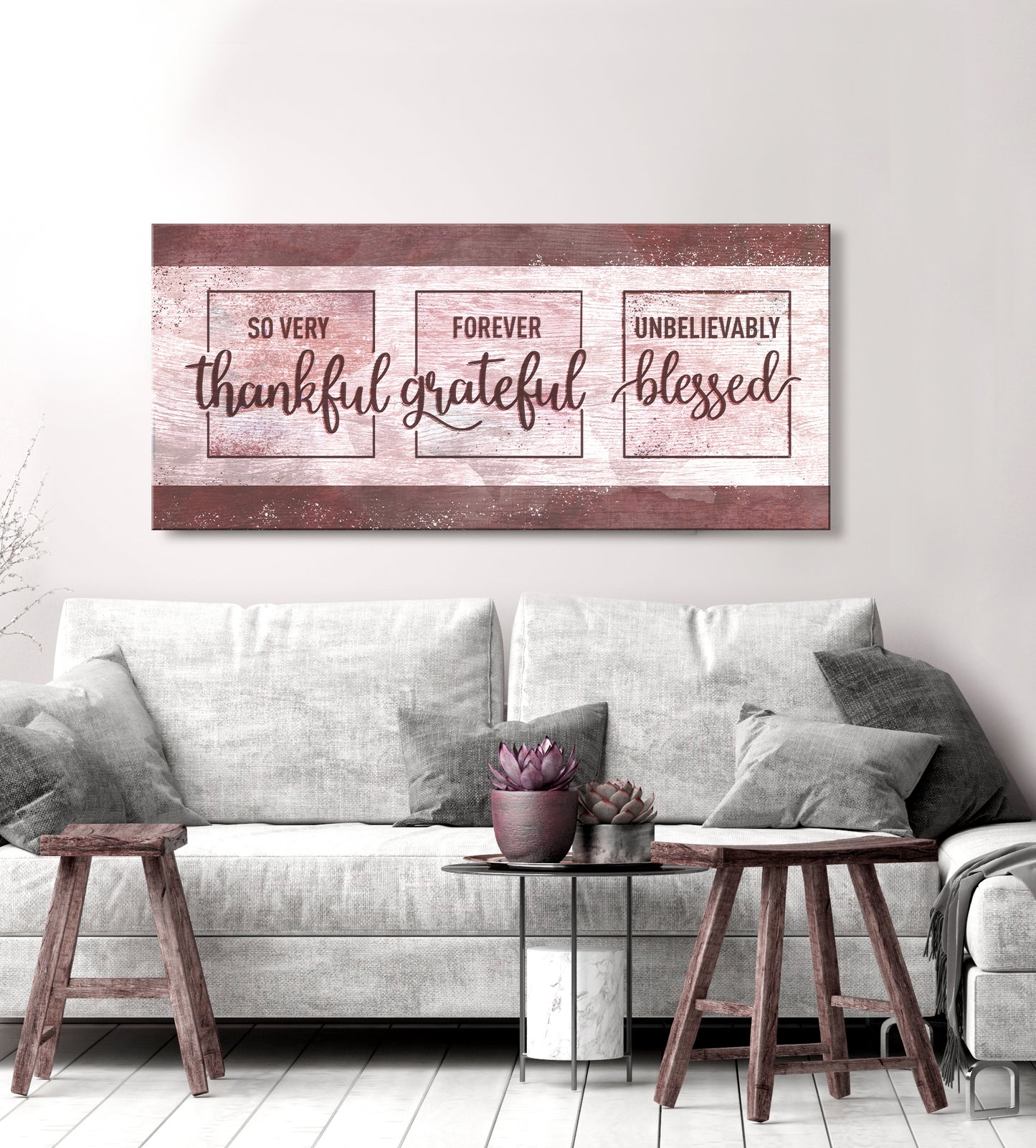 Christian Wall Art: So Very Thankful Forever Grateful Unbelievably Blessed