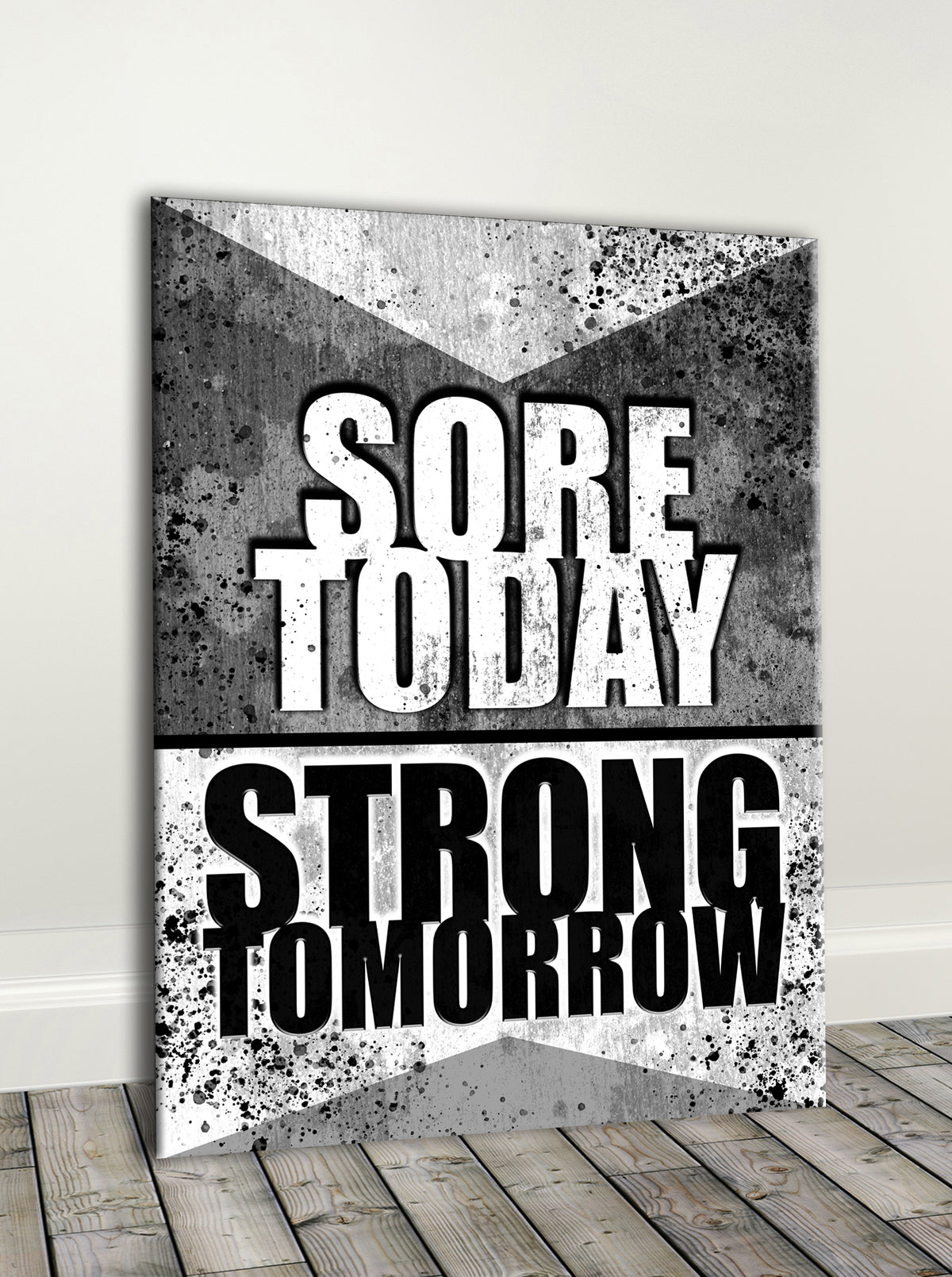 Fitness Wall Art: Sore Today Strong Tomorrow (Wood Frame Ready To