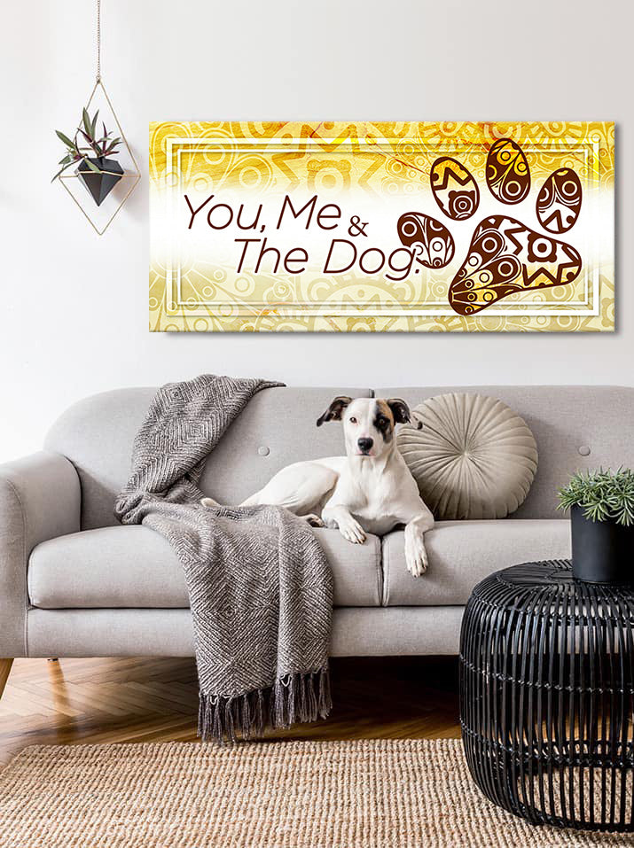 Couples Wall Art You Me The Dog V11 Wood Frame Ready To Hang Sense for Decor