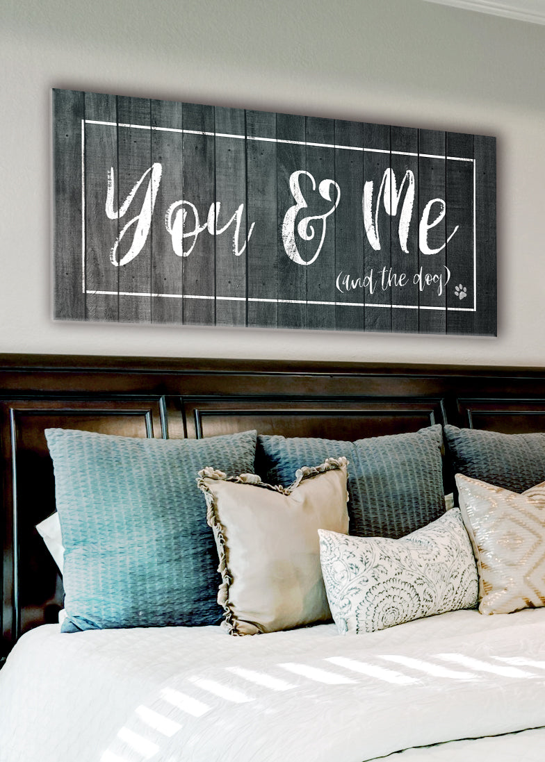 Pet Wall Art: You & Me And The Dog (Singular Version) (Wood Frame Ready To Hang)