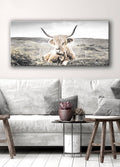 Animal Wall Art: Highland Cattle (Wood Frame Ready To Hang)