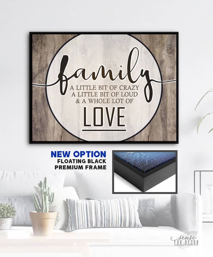 Bedroom Wall Art: Family Love Saying (Wood Frame Ready To Hang) - Sense for Decor