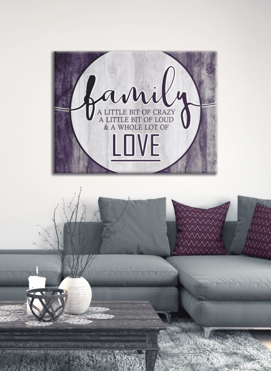 Bedroom Wall Art: Family Love Saying (Wood Frame Ready To Hang) - Sense for Decor