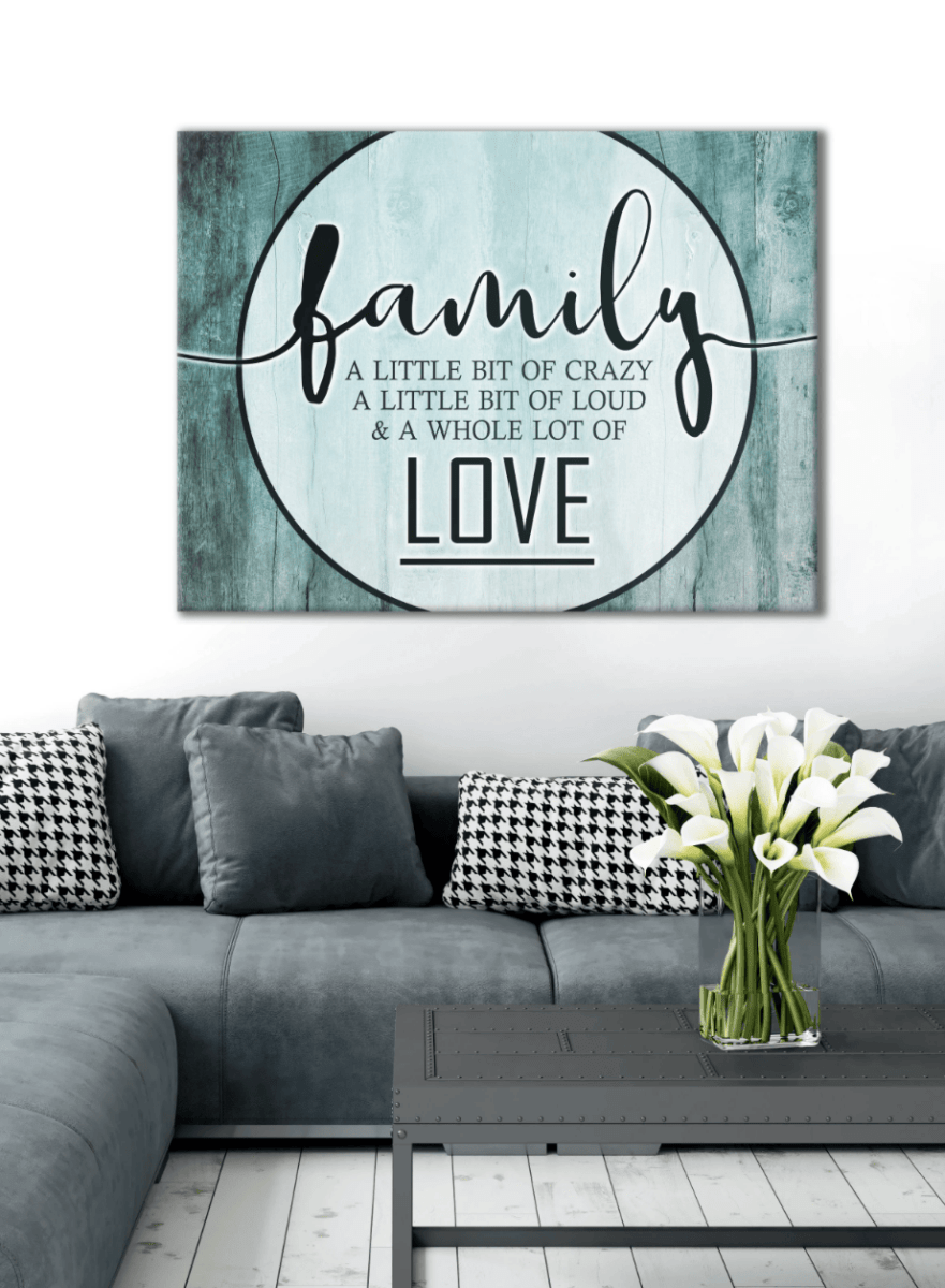 Bedroom Wall Art: Family Love Saying (Wood Frame Ready To Hang) - Sense for Decor