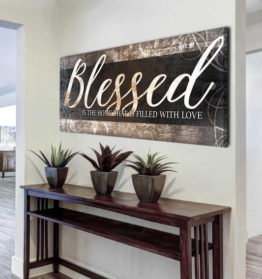 Christian Wall Art: Blessed Is The Home - Religious Housewarming Gift