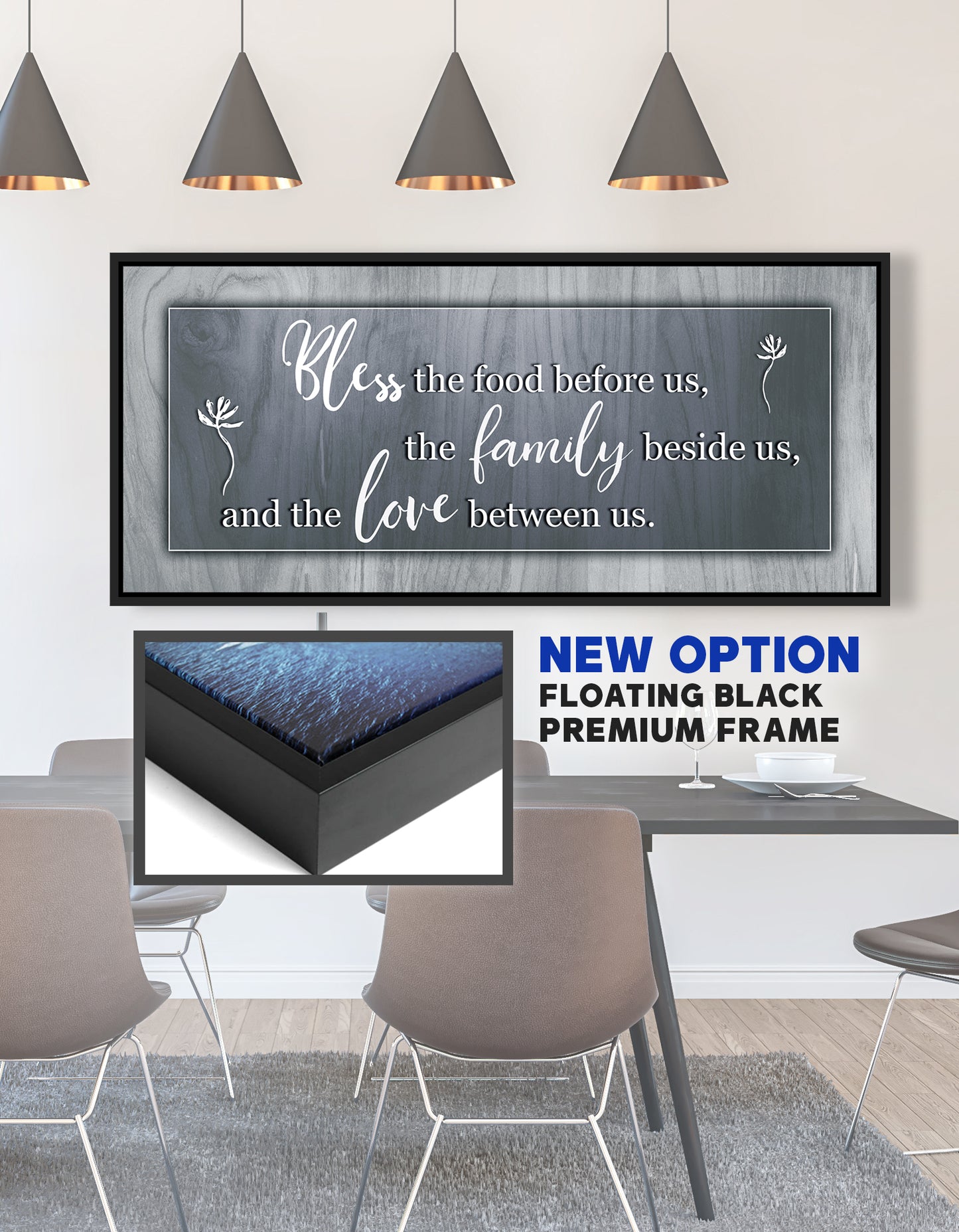 Christian Wall Art: Bless the food before us Wall Art MULTIPLE Colours Available