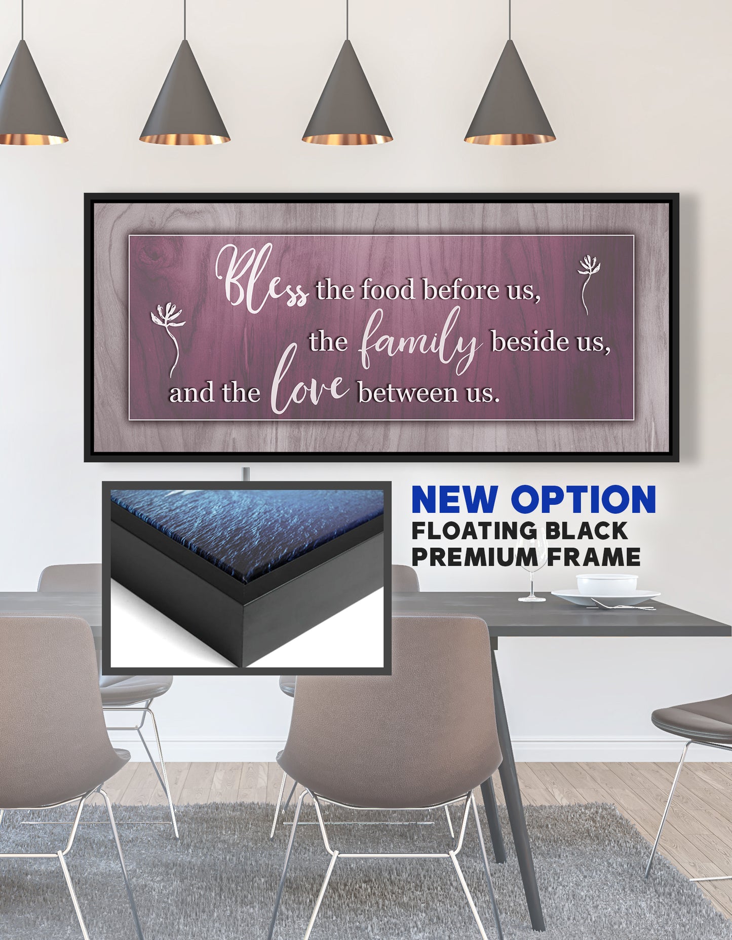 Christian Wall Art: Bless the food before us Wall Art MULTIPLE Colours Available