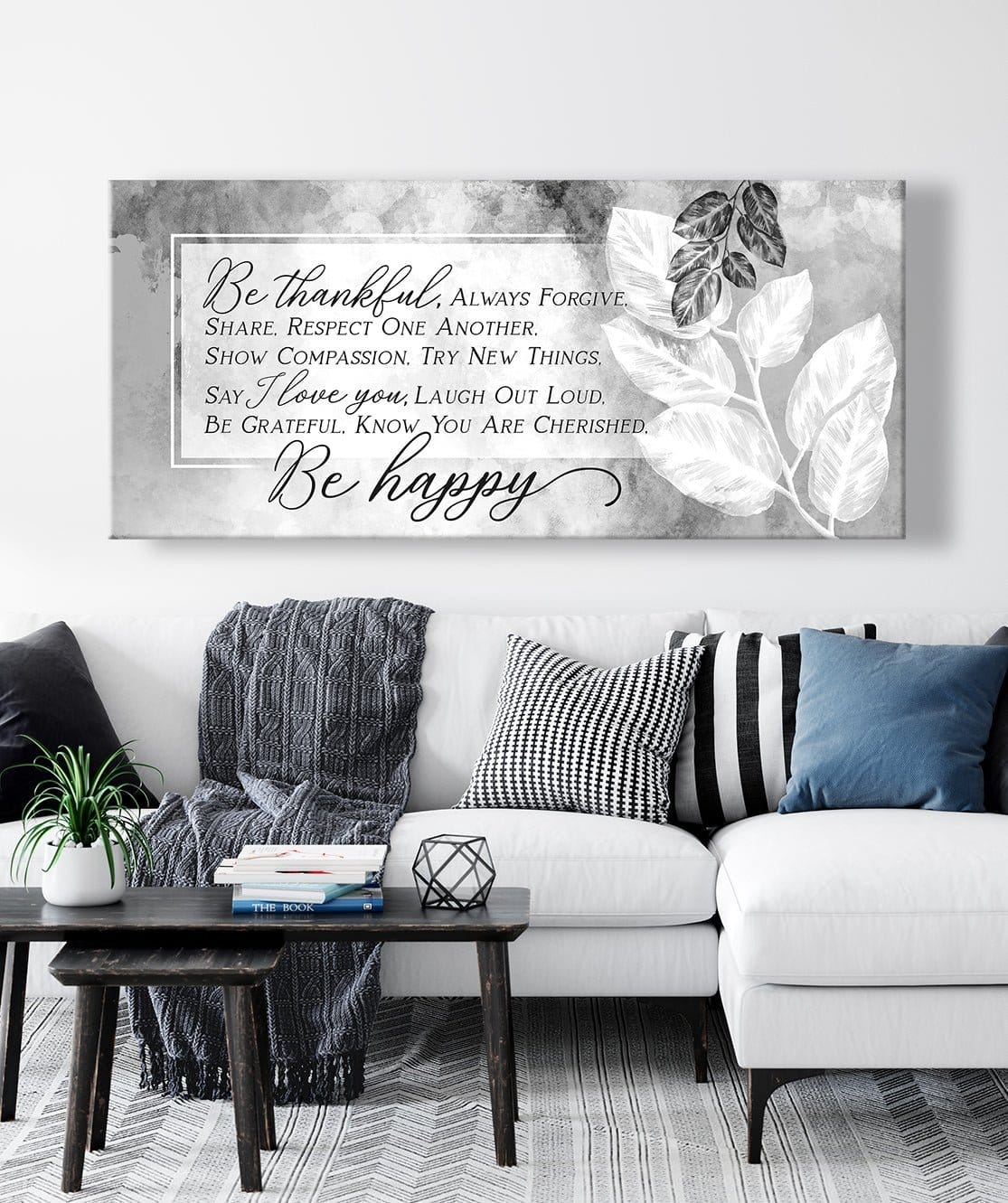 Christian Wall Art: Be Thankful Always Forgive (Wood Frame Ready To Hang) - Sense for Decor