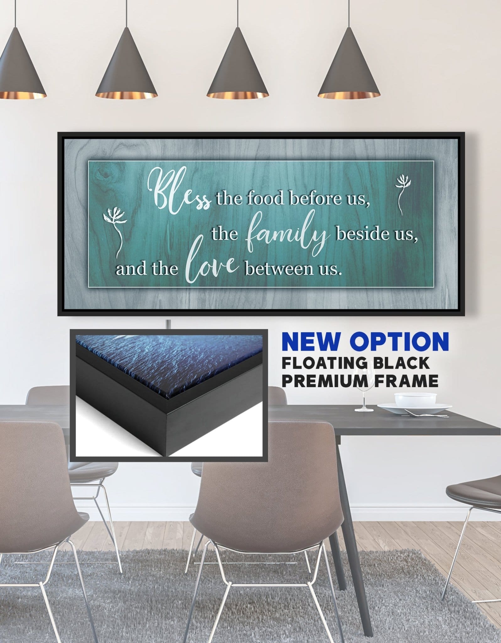 Christian Wall Art: Bless the food before us - Mealtime Prayer Wall Art - Sense for Decor