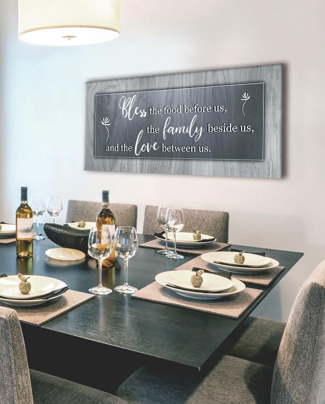 Christian Wall Art: Bless the food before us - Mealtime Prayer Wall Art - Sense for Decor