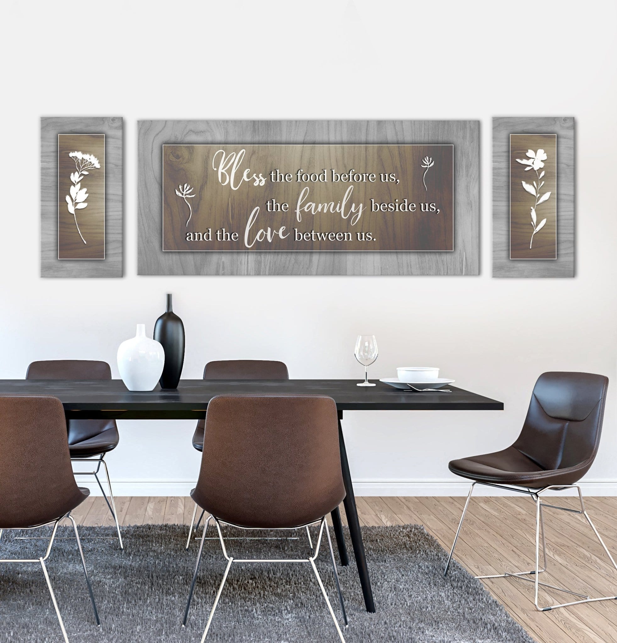 Christian Wall Art: Bless the food before us - Mealtime Prayer Wall Art - Sense for Decor