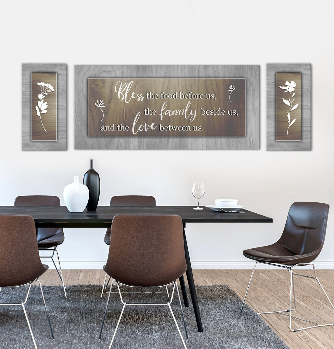 Christian Wall Art: Bless the food before us - Mealtime Prayer Wall Art - Sense for Decor