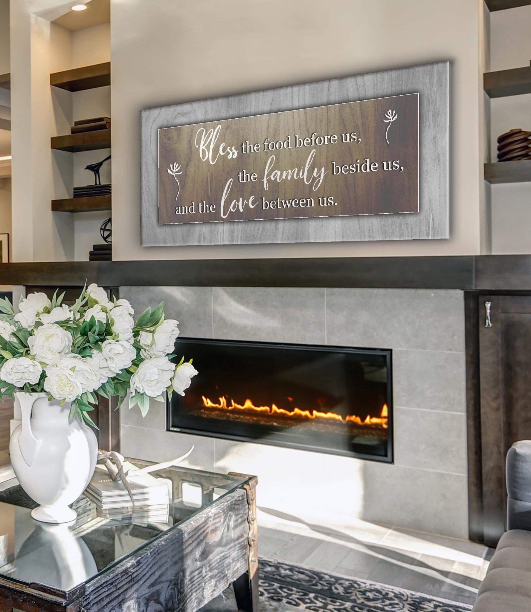 Christian Wall Art: Bless the food before us - Mealtime Prayer Wall Art - Sense for Decor