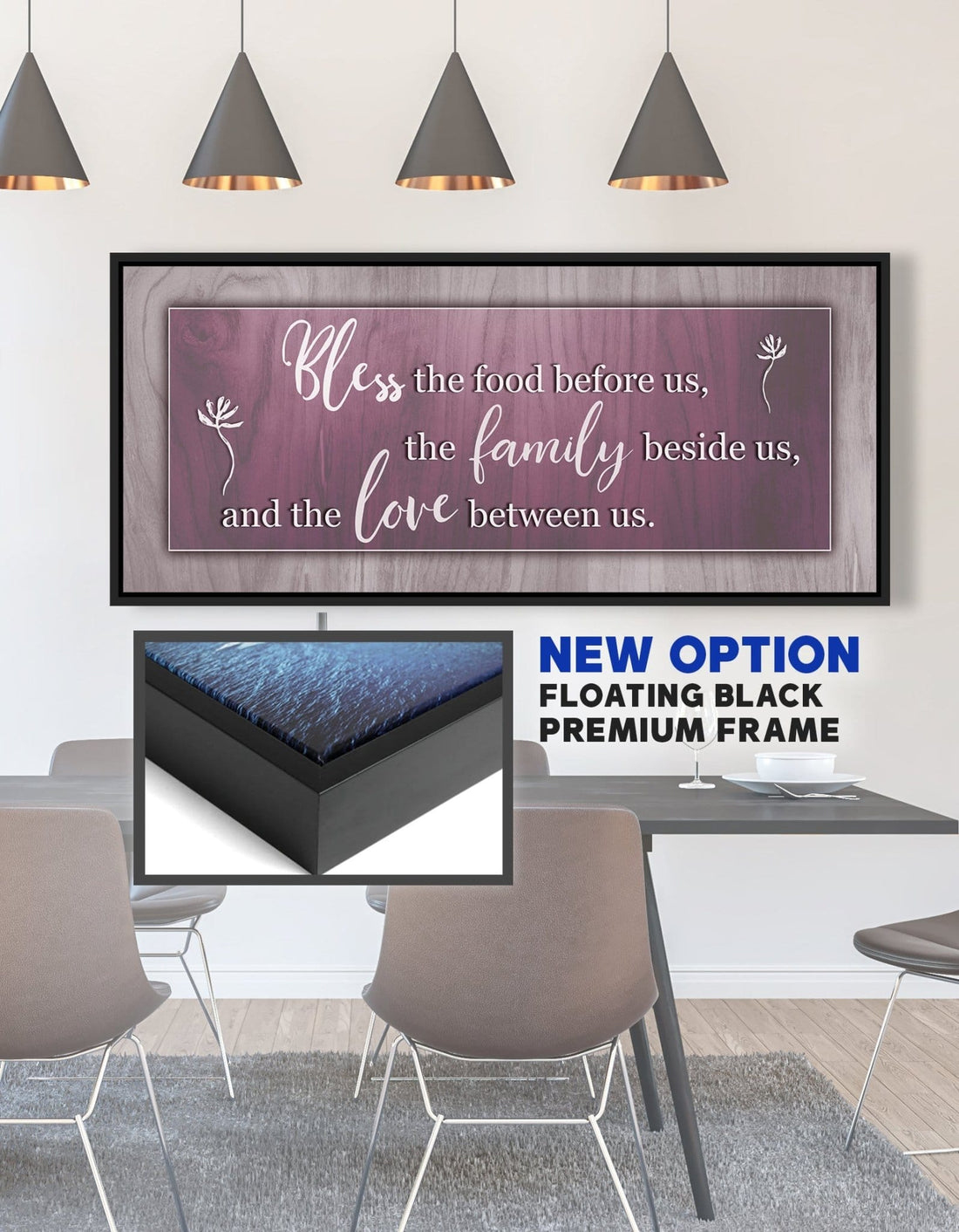 Christian Wall Art: Bless the food before us - Mealtime Prayer Wall Art - Sense for Decor