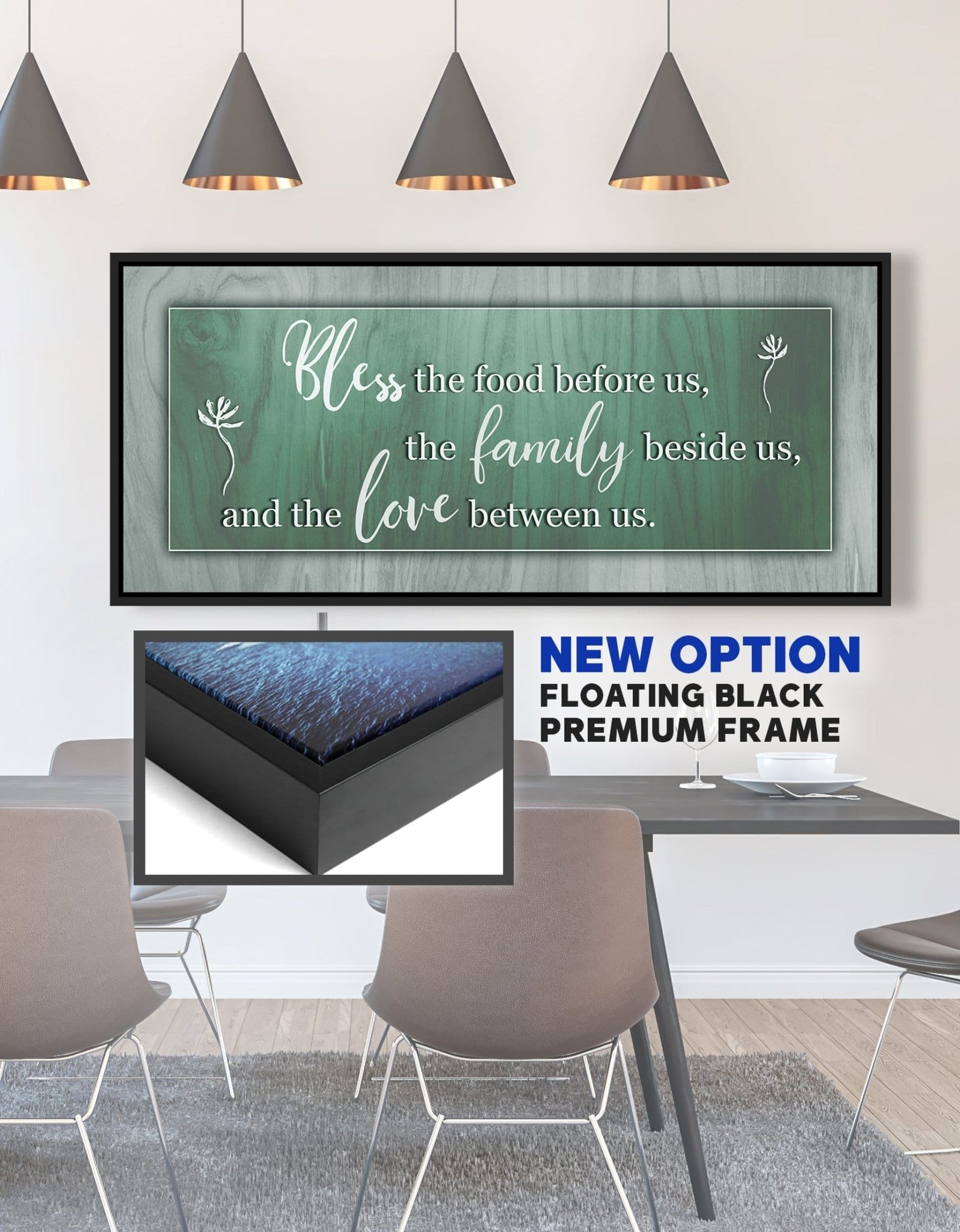 Christian Wall Art: Bless the food before us - Mealtime Prayer Wall Art - Sense for Decor