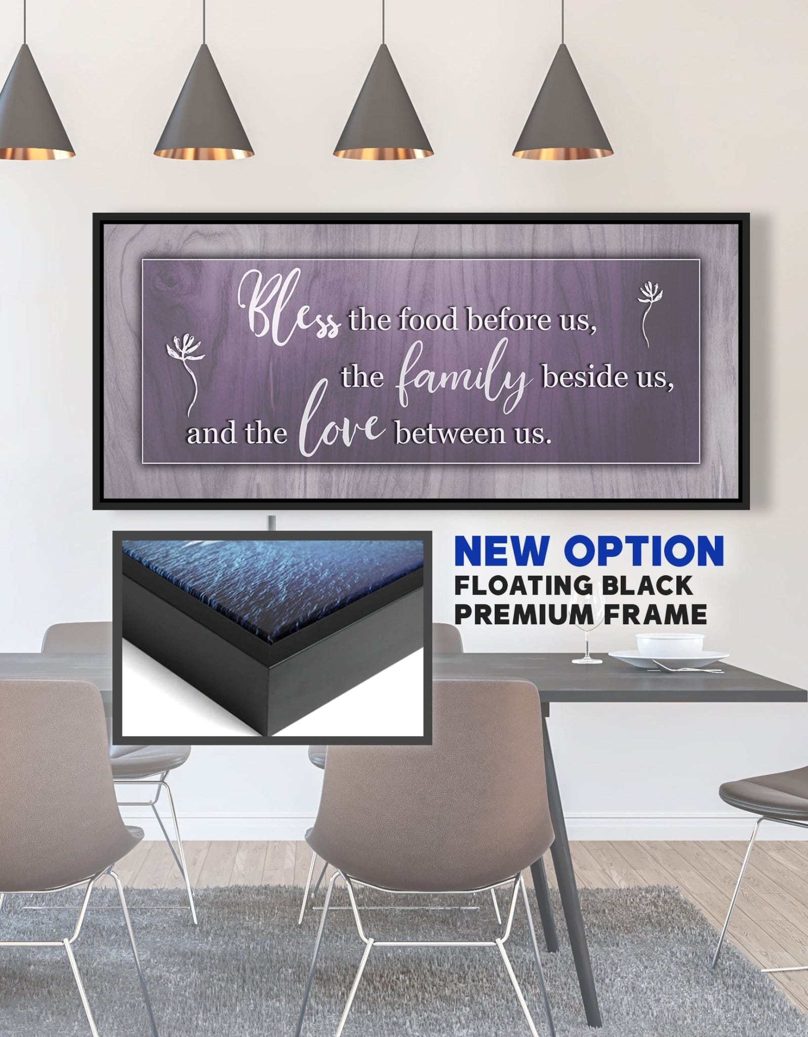 Christian Wall Art: Bless the food before us - Mealtime Prayer Wall Art - Sense for Decor