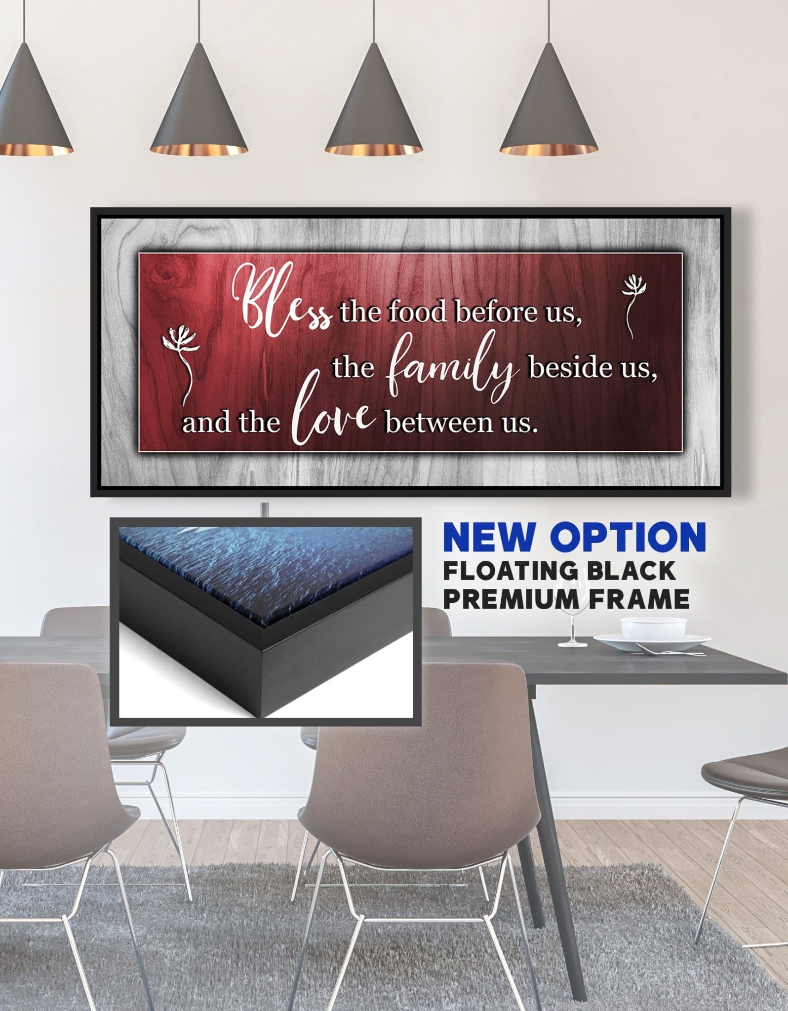 Christian Wall Art: Bless the food before us - Mealtime Prayer Wall Art - Sense for Decor