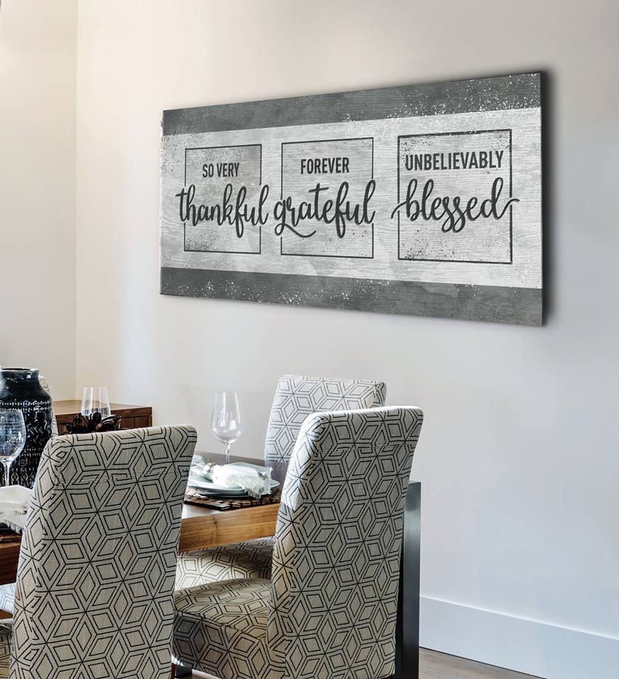 Christian Wall Art: So Very Thankful Forever Grateful Unbelievably Blessed - Sense for Decor