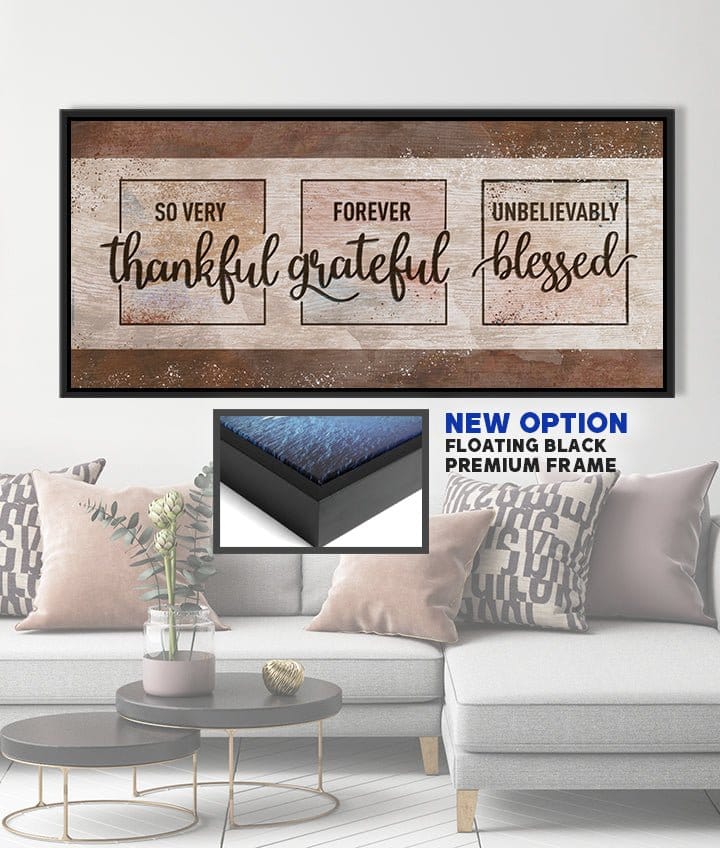 Christian Wall Art: So Very Thankful Forever Grateful Unbelievably Blessed - Sense for Decor
