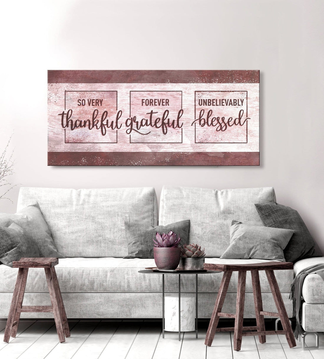 Christian Wall Art: So Very Thankful Forever Grateful Unbelievably Blessed - Sense for Decor