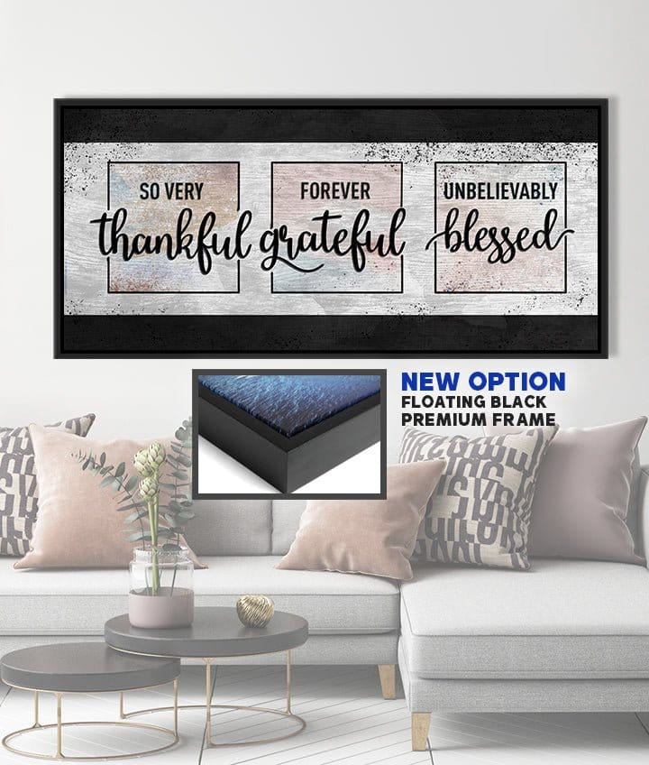 Christian Wall Art: So Very Thankful Forever Grateful Unbelievably Blessed - Sense for Decor