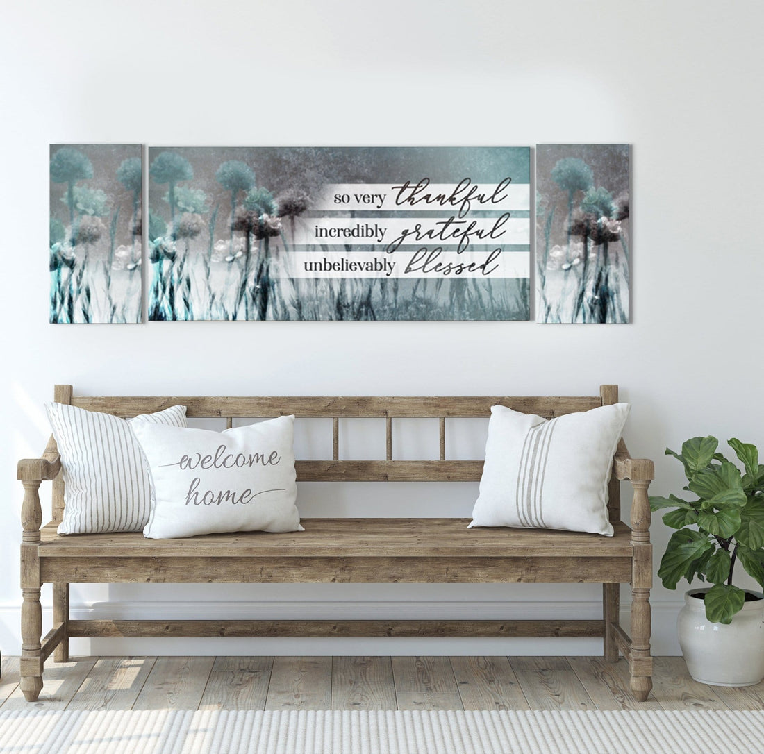 Christian Wall Art: So Very Thankful V21 (Wood Frame Ready To Hang) - Sense for Decor