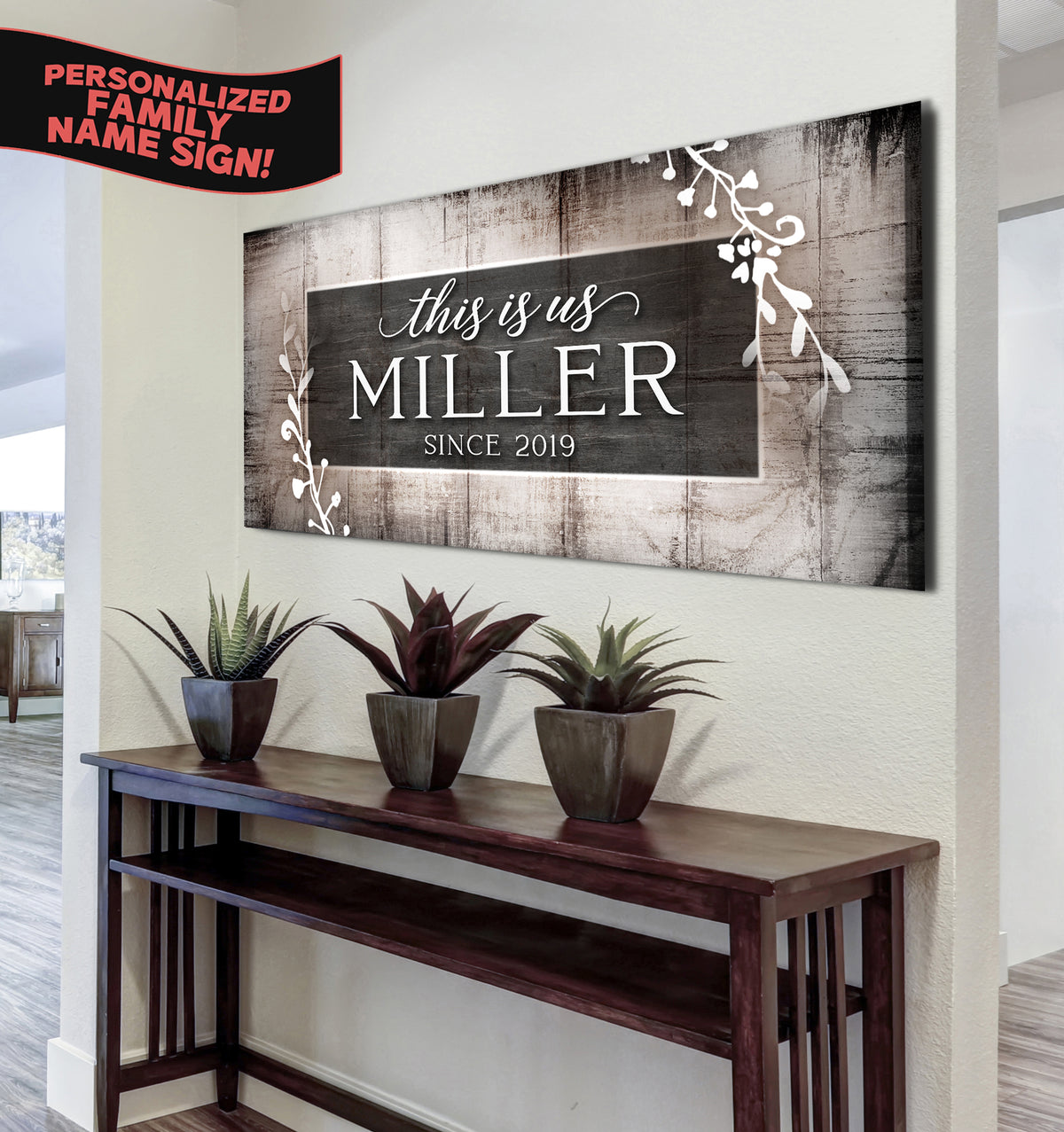 Customize This Is Us Family Sign (Wood Frame Ready To Hang) Sense for