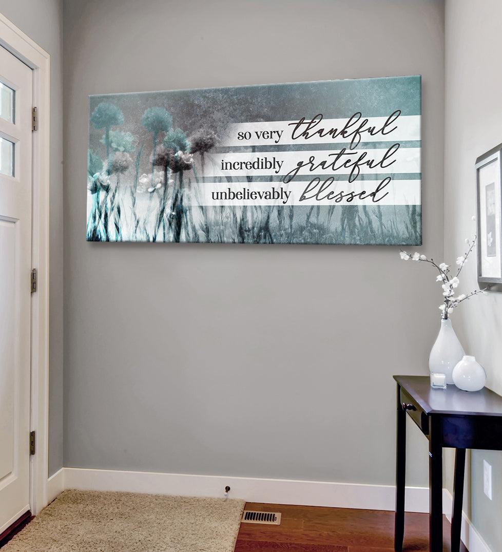 Christian Wall Art: So Very Thankful V21 (Wood Frame Ready To Hang)